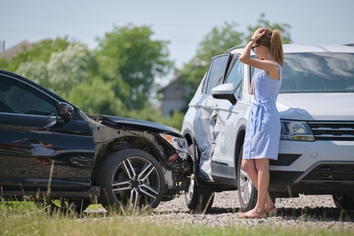 Distressed Woman After Madison Car Accident Emotional Trauma