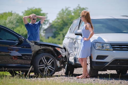 Drivers Arguing After Car Accident in Elmwood Park Illinois