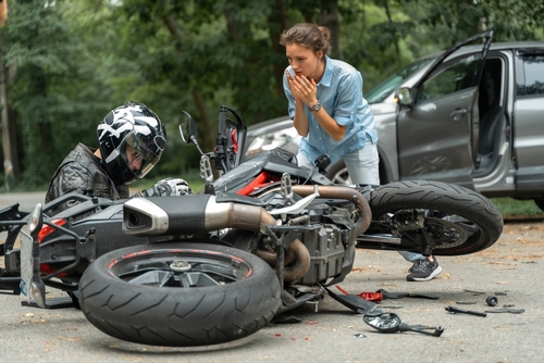 Motorcycle Car Collision Accident Scene Sarasota Florida