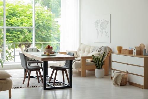 Chicago Designer Curated Living Room With Wooden Furniture