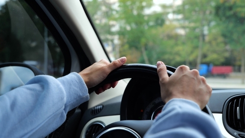 Driver Hands on Steering Wheel Making Left Turn Roanoke Driver Hands on Steering Wheel Making Left Turn Roanoke