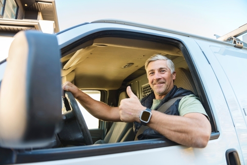Philadelphia Delivery Company Driver Sitting in Truck