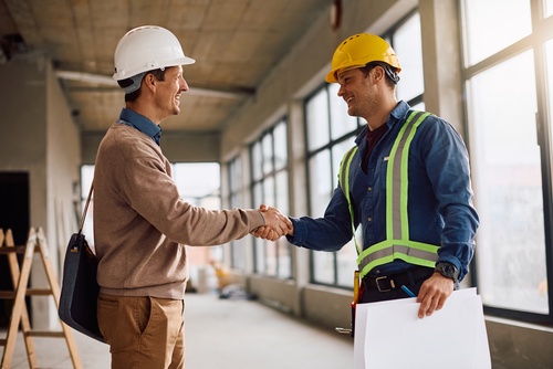 Reno Construction Worker Shaking Hands With Contractor