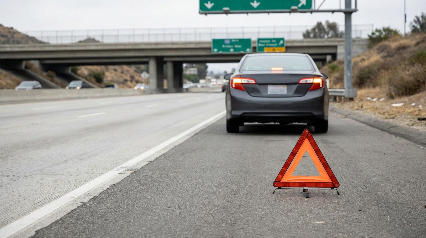 Sacramento Highway Crash Scene Move Over Law 2026 professional woman in business attire seated at office desk with documents