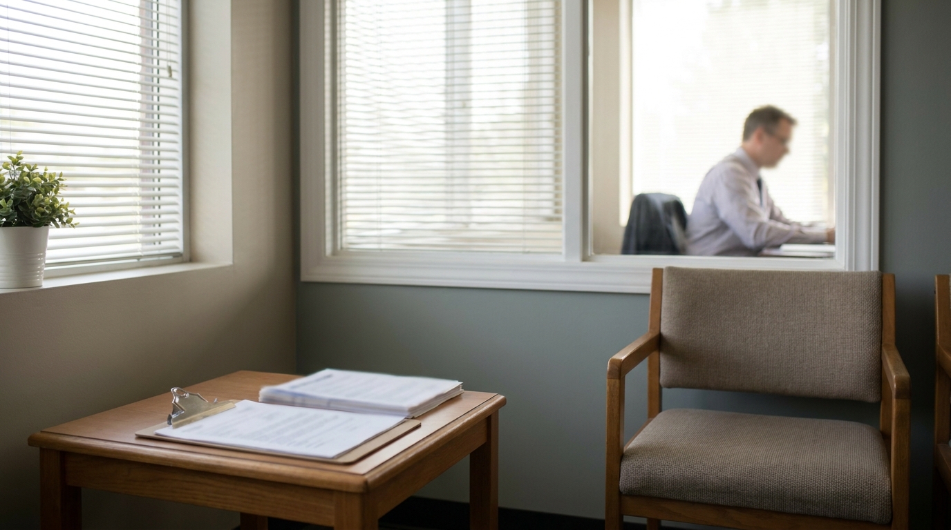 What To Do After a Car Accident in Tupelo Mississippi Two people shaking hands across desk with clipboard and eyeglasses