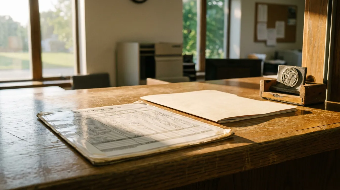 property appraisal worksheet and open folder on wooden office desk