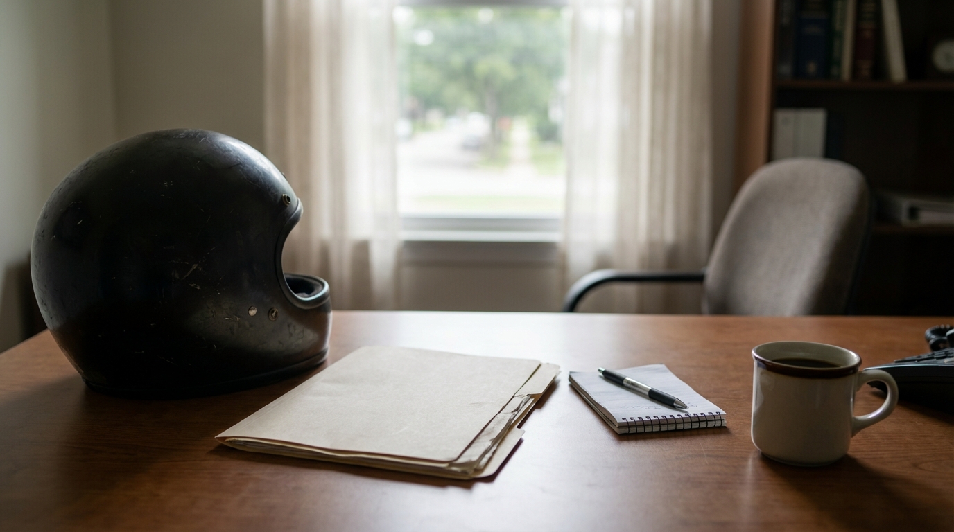Cocoa FL Motorcycle Accident Claim Evidence on Desk